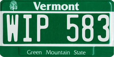 VT license plate WIP583