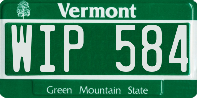 VT license plate WIP584
