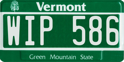 VT license plate WIP586