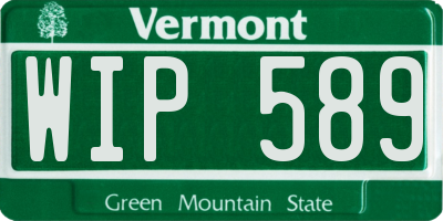 VT license plate WIP589