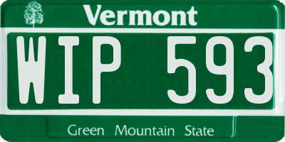 VT license plate WIP593