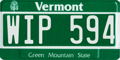 VT license plate WIP594