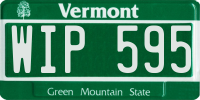 VT license plate WIP595