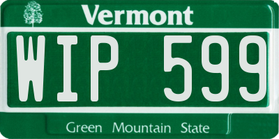 VT license plate WIP599