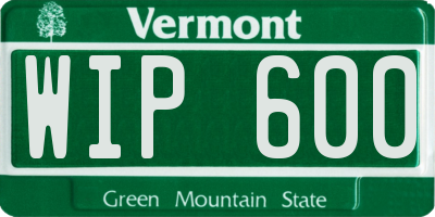 VT license plate WIP600