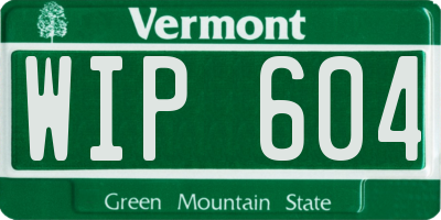 VT license plate WIP604