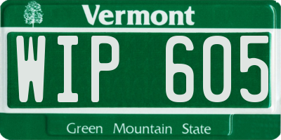 VT license plate WIP605