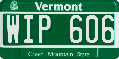 VT license plate WIP606