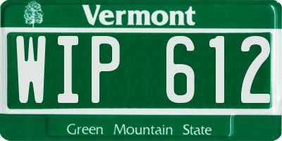 VT license plate WIP612