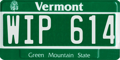 VT license plate WIP614