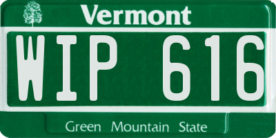 VT license plate WIP616