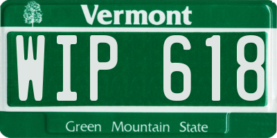 VT license plate WIP618