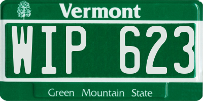 VT license plate WIP623