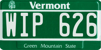 VT license plate WIP626