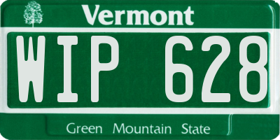 VT license plate WIP628