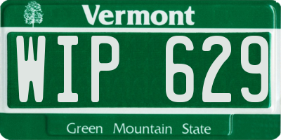 VT license plate WIP629