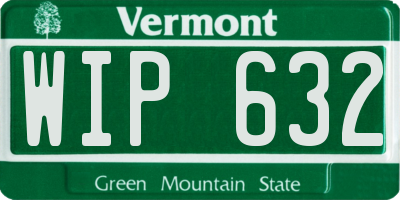 VT license plate WIP632