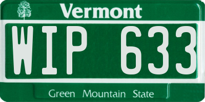 VT license plate WIP633