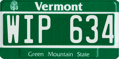 VT license plate WIP634