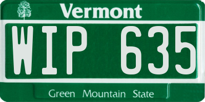 VT license plate WIP635