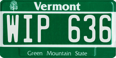 VT license plate WIP636