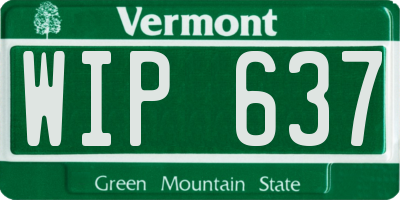 VT license plate WIP637