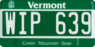 VT license plate WIP639