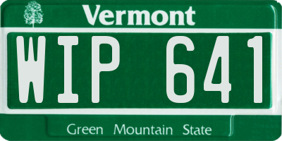 VT license plate WIP641