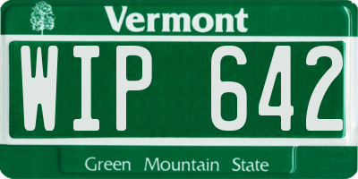 VT license plate WIP642