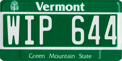 VT license plate WIP644