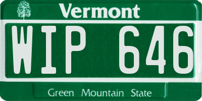 VT license plate WIP646