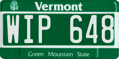 VT license plate WIP648