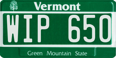 VT license plate WIP650