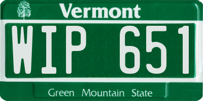 VT license plate WIP651