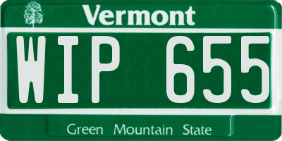 VT license plate WIP655