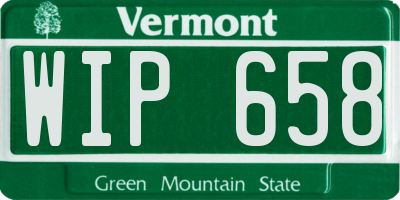 VT license plate WIP658