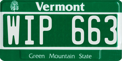 VT license plate WIP663
