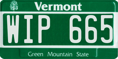 VT license plate WIP665