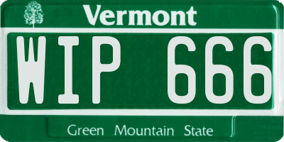 VT license plate WIP666