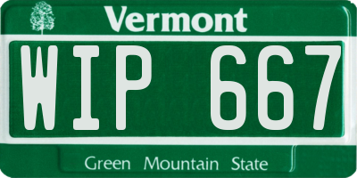 VT license plate WIP667