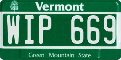 VT license plate WIP669