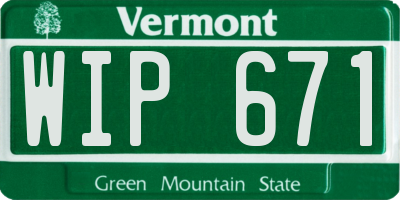 VT license plate WIP671