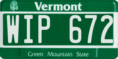 VT license plate WIP672