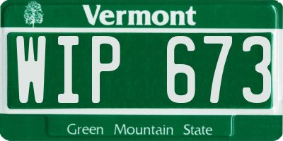 VT license plate WIP673