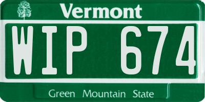 VT license plate WIP674
