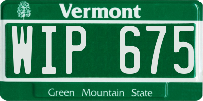 VT license plate WIP675