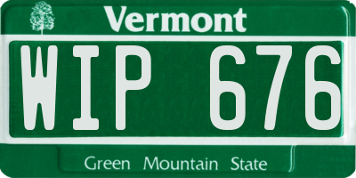 VT license plate WIP676