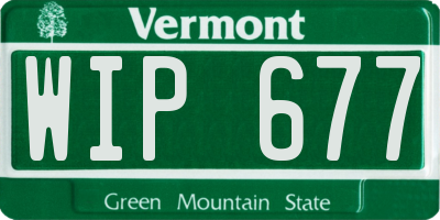 VT license plate WIP677