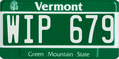 VT license plate WIP679