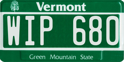 VT license plate WIP680